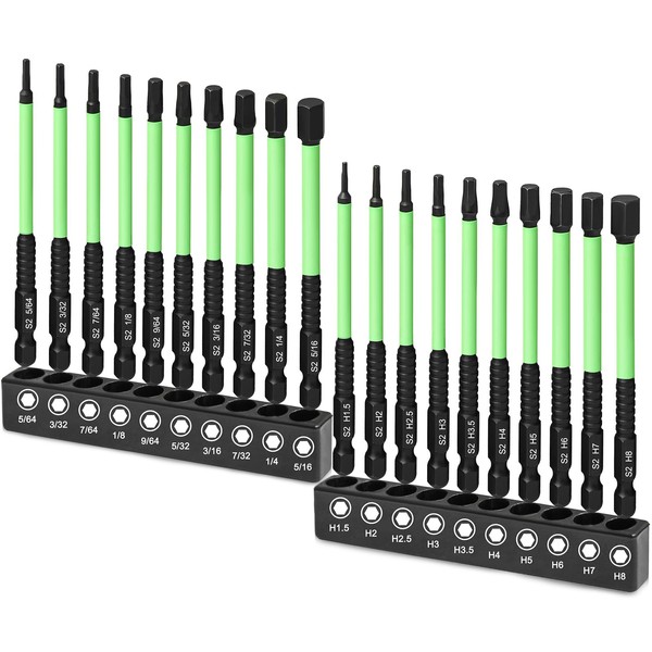 20PCS Impact Drill Allen Key Set, 100mm Hex Bit Set