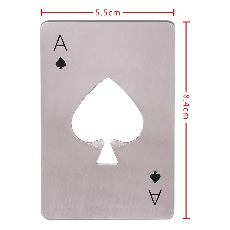 Bottle Openers, Ace of Spades, Credit Card Size, Stainless Steel,