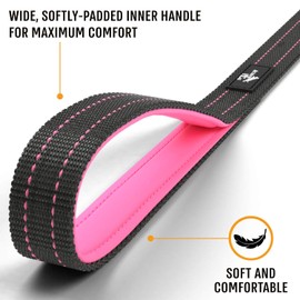 Active Pets Strong Dog Leash with Padded Handle, Durable Comfort Grip for Large & Medium Dogs, up to 6ft Adjustable Training Lead, 1 in x 4 ft, Pink