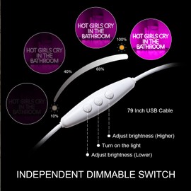 Looklight Hot Girl Cry in The Bathroom Neon Sign,Words Neon Light,Pink Letter Led High Visibility Advertisement Board USB Wall Decor for Bar Girls Room Bathroom Pub