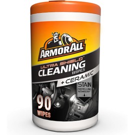 Armor All Ultra Shield + Ceramic Cleaning Wipes, Car Interior Cleaner Wipes with Stain-Repelling Technology, 90 Count