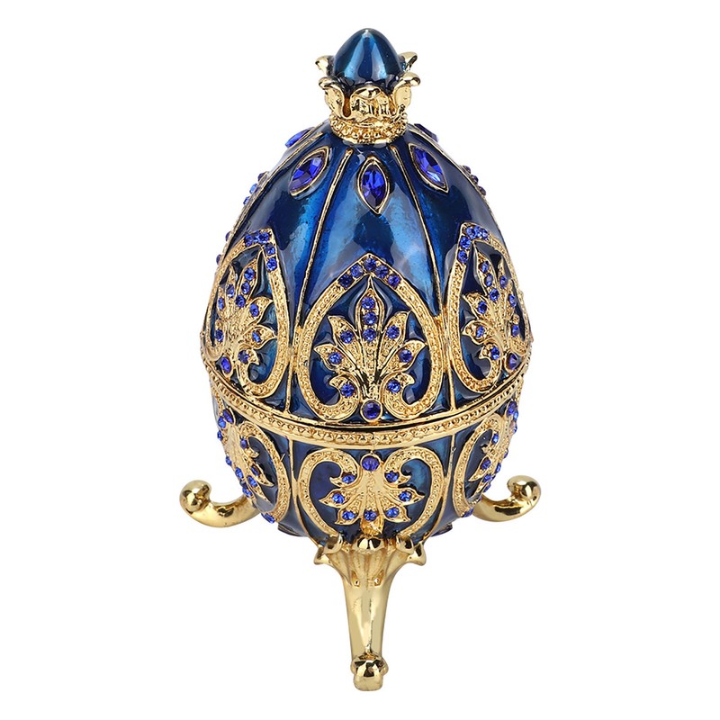 European Style Shiny Artificial Diamond Easter Egg Metal Crafts Jewelry