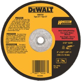 DEWALT DW8755 6-Inch by 3/32-Inch Metal Cutting and Notching Wheel, 5/8-11 Arbor