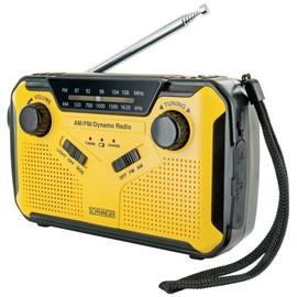 Schwaiger Outdoor Radio FM, AM, FM Hand Crank, Solar Panel, Splashproof, Shockproof, Torch, Yellow, Black