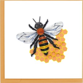 Quilling Card 3-D Greeting Card - Bumble Bee Honey Bee Bee Hive