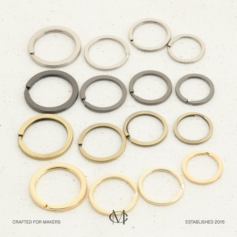 CRAFTMEMORE Key Rings Quality Keychain Rings Metal Flat Split Rings