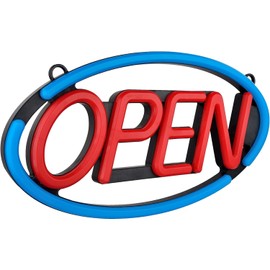 GreenCube 24'' X 12'' Ultra Bright LED Open Sign - Remote Controlled - Get Your Business Seen Day or Night (Blue/Red)