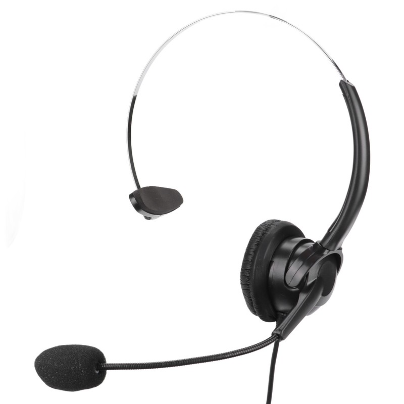 Telephone Headset RJ9 Earphone with 330° Adjustable Microphone for Home