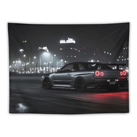 PailailaiNest Wall Art City Night Scene Cool Jdm Car R34 Tapestry Aesthetic Wall Decor for Office Bedroom Living Room Decor for Men And Woman Backdrop Wall Hanging Tapestries 30"x40"