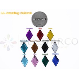 Allstarco 11x18mm Flat Back Diamond Acrylic Rhinestones Plastic Gems for Jewelry Making Costume Jewels Cosplay Embelishments - 35 Pieces (Jet Black H101)