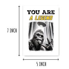 MinngStore Sasquatch Selfie Big Foot Card - Funny Happy Father's Day Card From Kids Daughter Son - Sasquatch Bigfoot Birthday Card For Dad - Dirty Adult Friend Bday Card