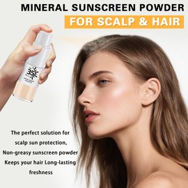 AOAZXBB Mineral Sunscreen Powder SPF Powder for Scalp Hair Face, SPF 35 PA+++, Broad Spectrum UV Protection, Lightweight, No-Greasy
