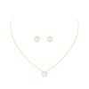 JIEMUCHU Gold Plated Stainless Steel Four Leaf Clover Necklace and