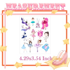 BignzwUra 300 Ballet Dance Tattoos Temporary Stickers Dacing Dance Movements Ballerina Baby Shower First 21st Birthday Party Decorations Supplies Tattoos Temporary(24 Sheets)