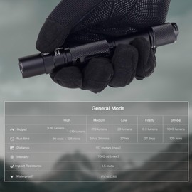 ThruNite Archer 2A C LED Rechargeable Flashlight, High 1000 Lumens AA Flashlight with Lanyard, IPX8 Waterproof Dual Switch Small Outdoor Light for Hiking, Camping, Everyday Use, EDC - CW