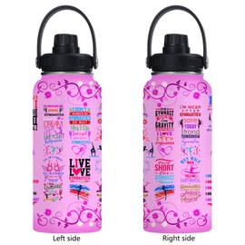 Gymnastics Water Bottle 32oz Gymnastics Stainless Steel Tumbler Gymnastics Insulated Bottles For Men Women Gymnastics Gifts For Gymnastics Lover Player Fan Coach
