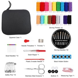 Ruayia Sewing Kit Travel with Sewing Accessories, Thread Spools, Suitable for Travellers, Adults, Children, Beginners, Emergency, DIY and Home Emergency Filled with Thread Sewing Needles Scissors
