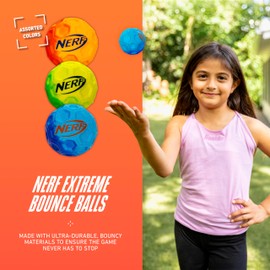 Nerf Nerf Extreme High Bounce Ball - Kids Bouncy Ball for Games + Sports - Indoor + Outdoor Fun - Durable + Lightweight Kids Toy - Assorted Colors