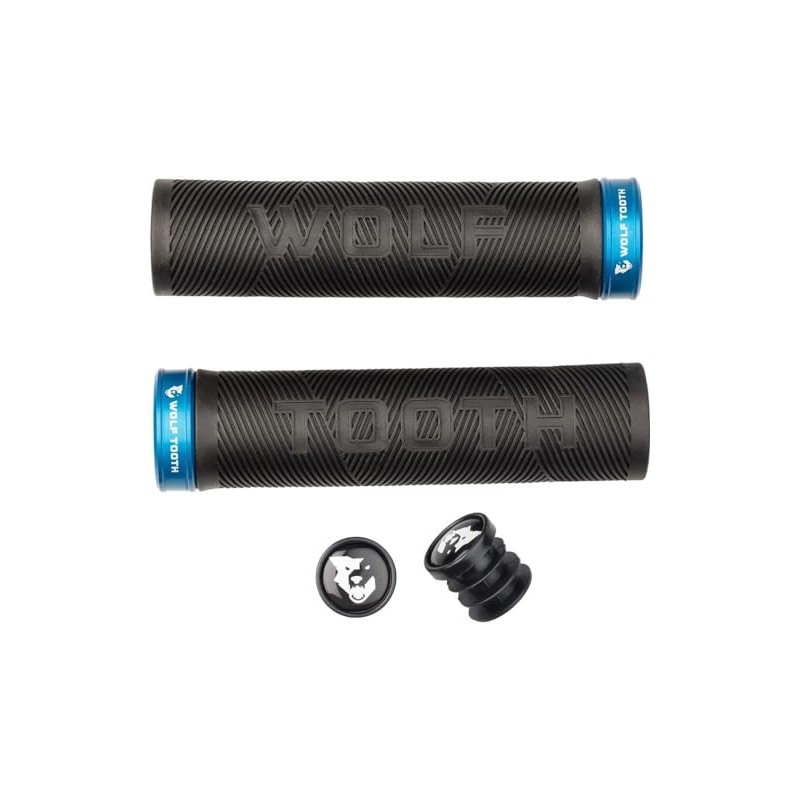 ウルフトゥース(Wolf Tooth) Echo Lock-On Grip Black Grip with Blue Collar