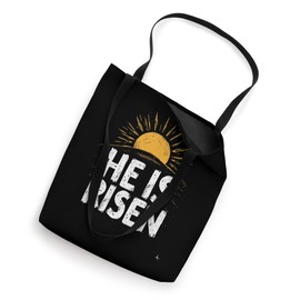 Easter HE IS RISEN Religious Typography Tote Bag