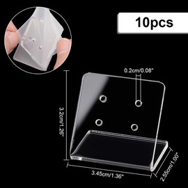 PH PandaHall 10pcs Acrylic Earring Display Stand Clear Earring Holder Necklace Earring Organizer Jewellery Displays with 4 Holes for Studs Dangle Ear Studs Showcase Small Business, 1.4x1.3x1 inch