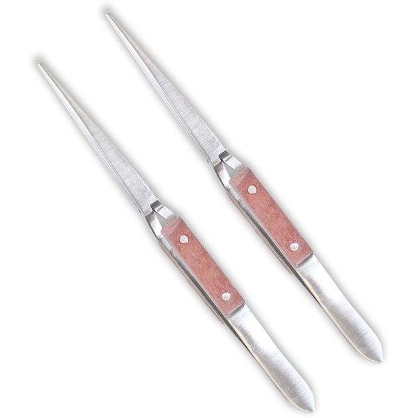JEWEL TOOL (2 Pack) 6.5" Cross Locking Fibergrip Tweezers |