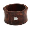 Avalaya Wide Chunky Wood Shell Dotted Bangle - 18cm Long