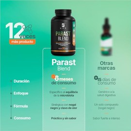Life Parast Blend 180 Cápsulas Mezcla Nogal Negro Papaya 810mg Por Porción Apoyo Digestivo