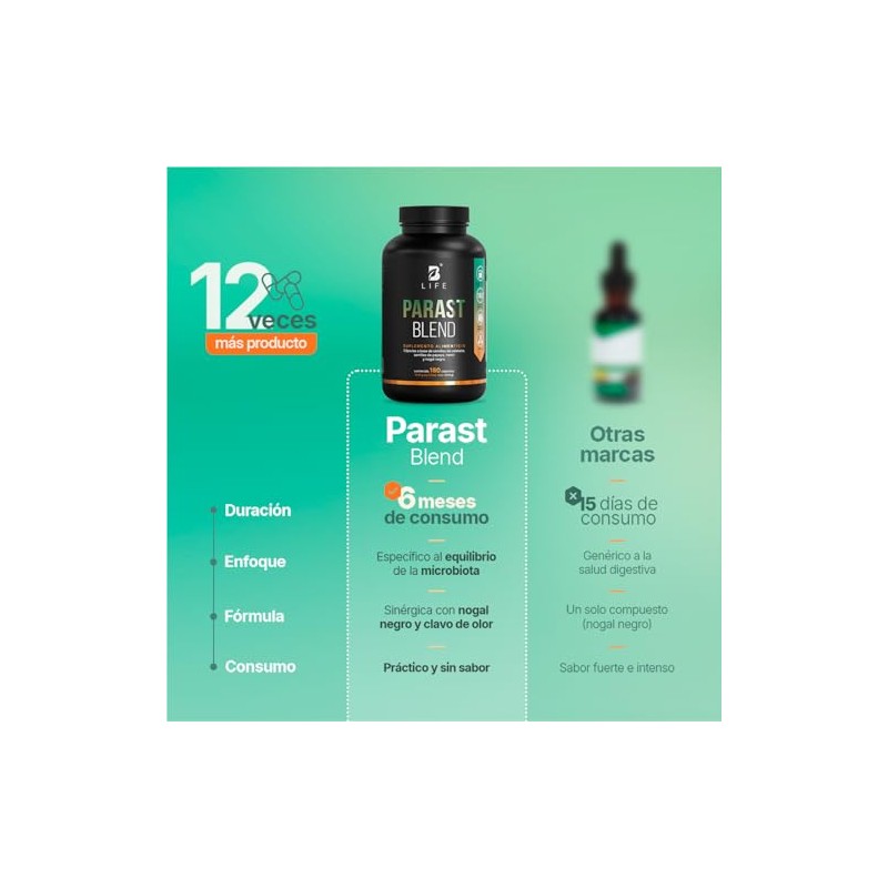 Life Parast Blend 180 Cápsulas Mezcla Nogal Negro Papaya 810mg
