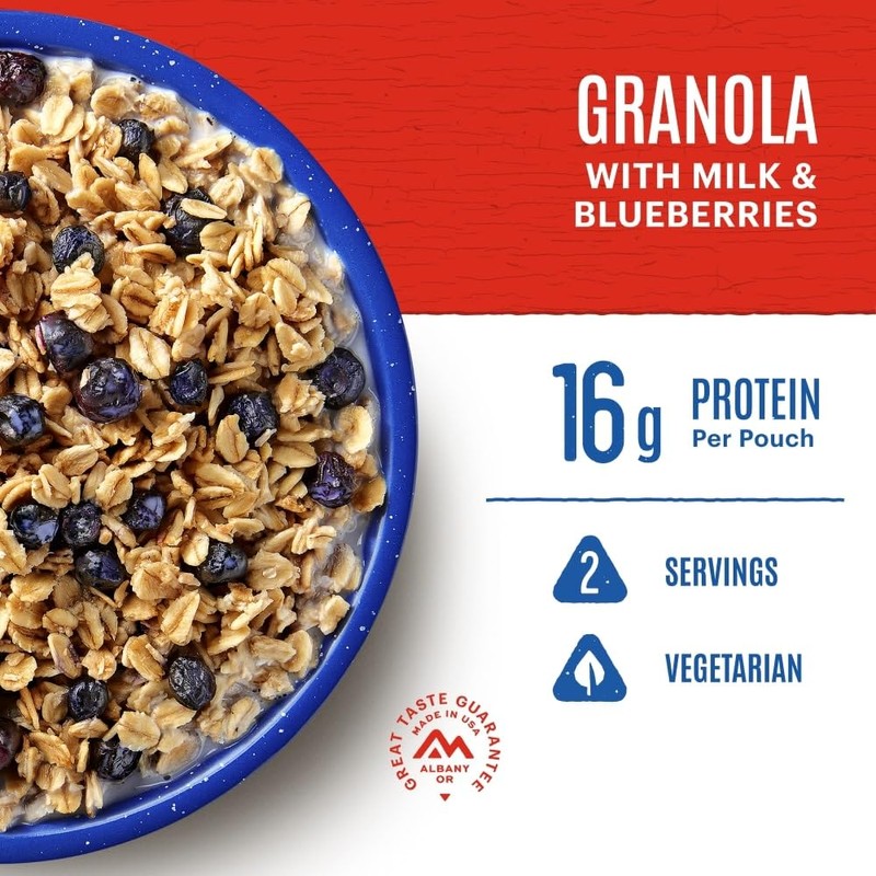 Mountain House Granola with Milk & Blueberries Freeze Dried Backpacking