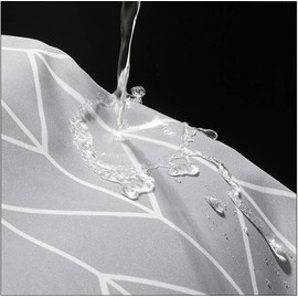 Aisaving Shower Curtain Polyester Fabric Bathroom Curtains Mould proof Water Resistant Shower Curtains with Plastic Curtain Rings and Heavy Weighted Hem, 180x180cm(Grey Stripe)