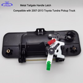 Lcyolada Tailgate Handle Assembly, Upgraded Metal - Compatible with 2007-2013 Toyota Tundra - Liftgate Latch Handle, Textured Black No Camera Hole - OEM 69090-0C040, 81213, TO1915113