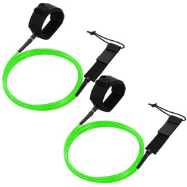 Lunmon 2 Pcs Surf Leash 6/7/8 ft Straight Surf Board Leashes 6/7mm Surfboard Leash Legrope Wrist Strap for Paddleboard, Shortboard, Longboard, Surfboards(Green,6ft,6mm)