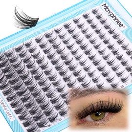 Mavphnee Wispy Lash Clusters Natural Eyelash Clusters Spiky Individual Lashes Manga Lash Extensions Anime Cluster Lashes Fairy Cluster Eyelash Extensions 8-16MM 144 Pcs DIY Lash Pack for Clean Makeup