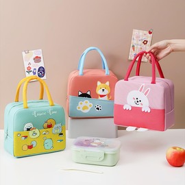 POYIPI Kawaii Lunch Bag Cute Lunch Box for Women Reusable Lunch Bag Handbag Keep Fresh Bag Cooler Handbag for Picnic Work, 9.05X5.11X7.87in, Pink B