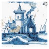 Thea Gouverneur 484A Delft Blue Antique Tiles on 18 Count