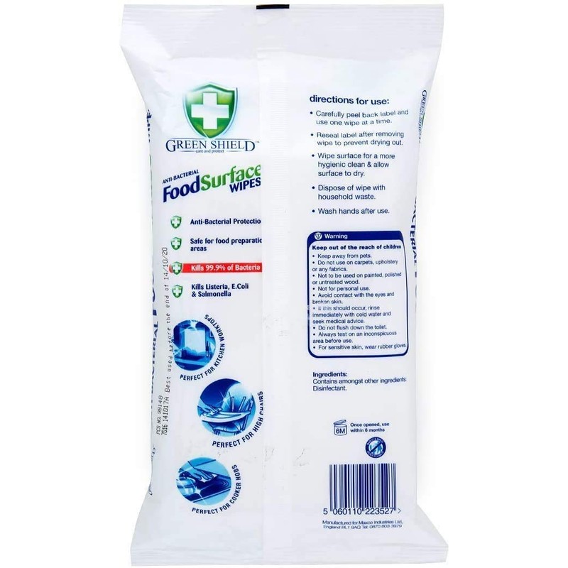 100 Extra Large Anti-Bacterial Food Surface Wipes /2 Packs 50