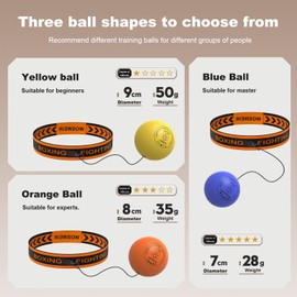 WOSWEIR Boxing Reflex Ball - Improve Speed, Agility & Coordination - Perfect for Boxing Training & Fitness Workouts