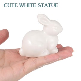 Warmhm 3 Pieces Miniature Rabbit Figures Hand-Painted Decoration for Fairy Garden and Moss Landscape for Garden Lovers