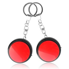 Neutral Recordable Talking Button with Keychain, 20s Voice Recording Time Sound Button Answer Buzzers Funny Buttons Record Your Own Words Pack of 2 - Red and Black (Battery Included)