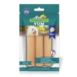 Himalayan Dog Chew Yak Cheese Dog Chews, Lactose Free & Grain Free, USA Made, for All Dog Breeds, Medium Density Cheese Chew, Resealable Pouch with 3 YUM Treats, Cheese Flavor