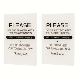 Please use the provided wipes for makeup removal signs,Great reminder for Airbnb hotel or vacation rentals guest bathrooms