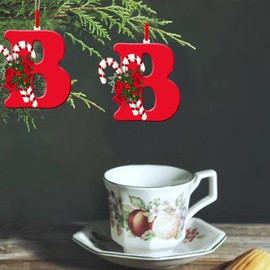 Alphabet Christmas Ornaments, Acrylic Alphabet Holiday Pendant, Holiday Home Decorations, Christmas Tree Dangling Ornaments for Bedroom, Living Room, Kitchen