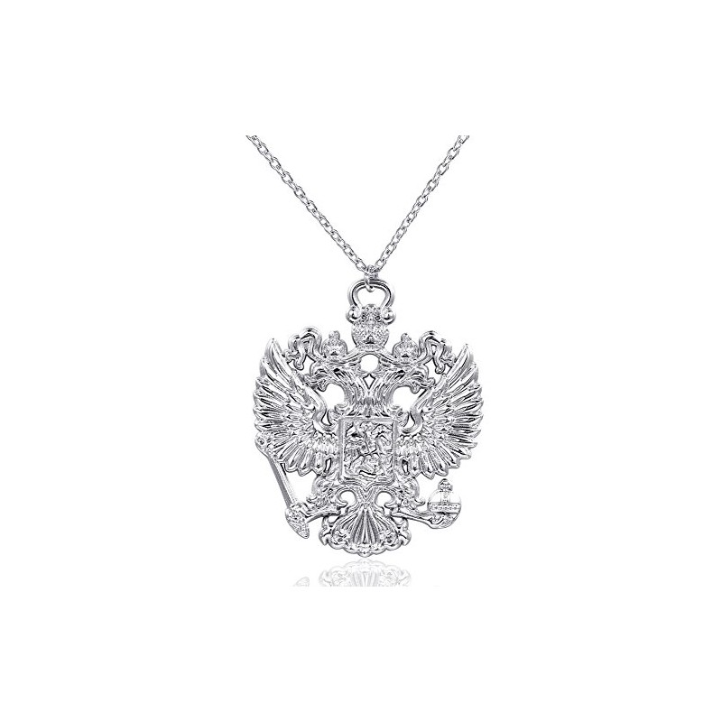 GuDeKe Russian Double Headed Eagle Necklace Emblem of Russia Pendant
