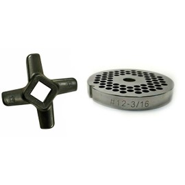 #12 3/16" Reversible Meat Grinder Plate - Cozzini Cutlery Imports (#12-3/16 Plate with Grinder Knife)