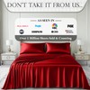 DECOLURE Satin Bed Sheets - 4 Piece Luxury Silky Queen