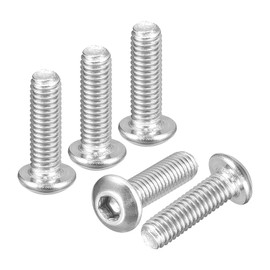 DTGN M3-0.5x10mm Button Head Socket Cap Screws - 60Pack - Good for Road Bicycle, Mountain Bike, Auto, Motorcycle - 304 Stainless Steel Whitewashed - Hex Socket Drive Fasteners