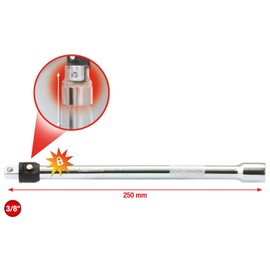KS Tools 919.3806 3/8" CHROMEplus Extensions with interlock, 250mm