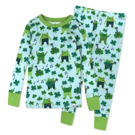 HonestBaby Celebration 2-Piece Pajamas Sleepwear PJs 100% Organic Cotton for Baby, Toddler, Kids, St Pats Boy, 24 Months