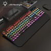 MageGee Typewriter Mechanical Gaming Keyboard, Retro Black Punk Round Keycaps